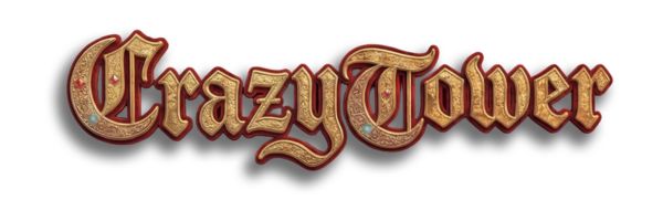 Baner Crazy Tower Casino przedstawiający kolorową wieżę z symbolami slotów